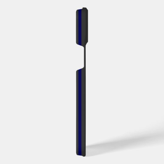 Navy blue en houtskool met vijf strepen iPhone hoesje (Rechterkant)