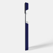 Navy blue en houtskool met vijf strepen iPhone hoesje (Linkerkant)