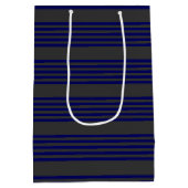 Navy blue en houtskool met vijf strepen medium cadeauzakje (Achterkant)
