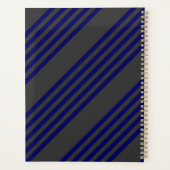 Navy blue en houtskool met vijf strepen planner (Achterkant)