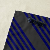 Navy blue en houtskool met vijf strepen strandlaken (In situ)