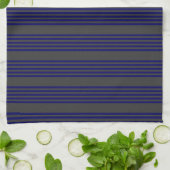 Navy blue en houtskool met vijf strepen theedoek (Gevouwen)