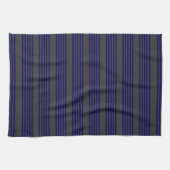 Navy blue en houtskool met vijf strepen theedoek (Horizontaal)