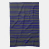 Navy blue en houtskool met vijf strepen theedoek (Verticaal)