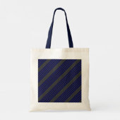 Navy blue en houtskool met vijf strepen tote bag (Achterkant)