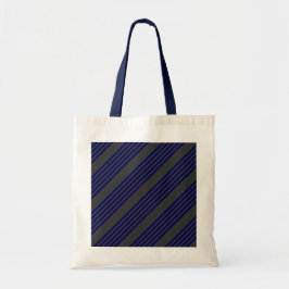 Navy blue en houtskool met vijf strepen tote bag