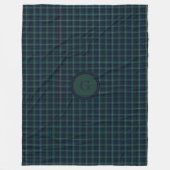 Navy Blue en Hunter Green Tartan Pset Fleece Deken (Voorkant)