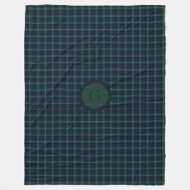Navy Blue en Hunter Green Tartan Pset Fleece Deken