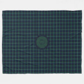 Navy Blue en Hunter Green Tartan Pset Fleece Deken (Voorkant (Horizontaal))