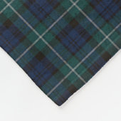 Navy Blue en Hunter Green Tartan Pset Fleece Deken (Hoek)