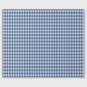 Navy Blue en Ivory Gingham Cadeaupapier (Vlak)