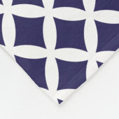 Navy Blue en koraal Chevron Custom Monogram Fleece Deken (Hoek)