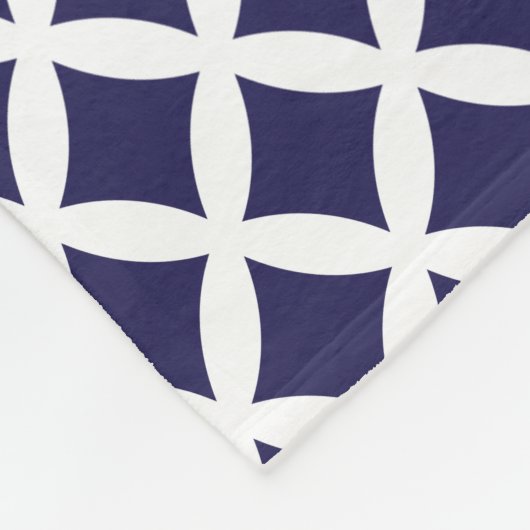 Navy Blue en koraal Chevron Custom Monogram Fleece Deken (Hoek)