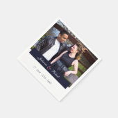 Navy Blue en koraal foto bruiloft cocktail servett Servet (Hoek)