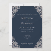 Navy Blue en Lace Wedding
