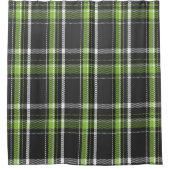 Navy Blue en Lime Green Scotland Tartan Douchegordijn (Voorkant)