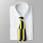 Navy Blue en Maize Striped Stropdas (Gebonden)