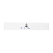 Navy Blue en Marsala Bloemen Anker Bruiloft Uitnodigingen Wikkel (Vlak)