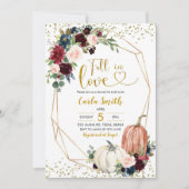 Navy Blue en Marsala Herfst in Love Vrijgezellenfe Kaart (Voorkant)