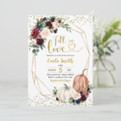 Navy Blue en Marsala Herfst in Love Vrijgezellenfe Kaart (Staand voorkant)