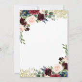 Navy Blue en Marsala Herfst in Love Vrijgezellenfe Kaart (Achterkant)