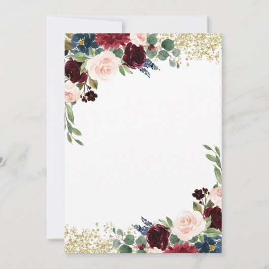 Navy Blue en Marsala Herfst in Love Vrijgezellenfe Kaart (Achterkant)