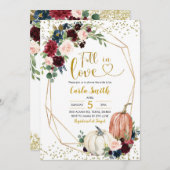 Navy Blue en Marsala Herfst in Love Vrijgezellenfe Kaart (Voorkant / Achterkant)