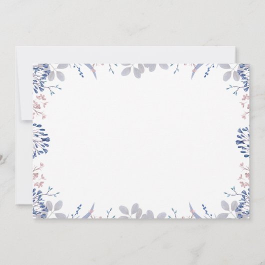 Navy Blue en Mauve bruiloft dank u foto Kaart (Achterkant)