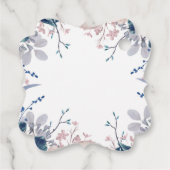 Navy Blue en Mauve Floral Dank u Bedankjes Labels (Achterkant)
