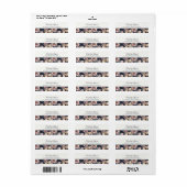 Navy Blue en Mauve Floral  Etiket (Full Sheet)