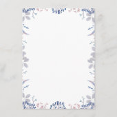 Navy Blue en Mauve trouwinformatie Gast Informatiekaartje (Achterkant)