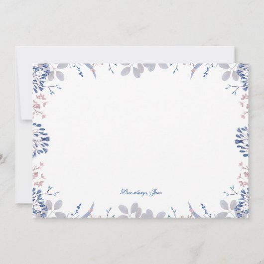 Navy Blue en Mauve - Wil je mijn bruidsmeisje zijn Kaart (Achterkant)