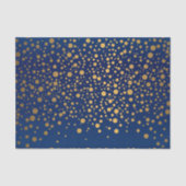 Navy Blue en Metallic Gold Confetti Tissuepapier (Voorkant)