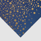 Navy Blue en Metallic Gold Confetti Tissuepapier (Detail)