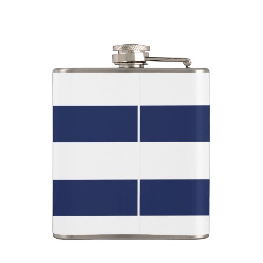 Navy Blue en Mint Monogram Anchor Flask Heupfles (Achterkant)