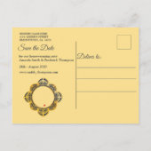 Navy Blue en of Violet met Gold Mandalas Aankondigingskaart (Achterkant)