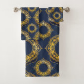 Navy Blue en of Violet met Gold Mandalas Bad Handdoek (Insitu)