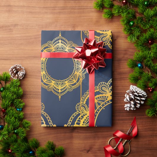 Navy Blue en of Violet met Gold Mandalas Cadeaupapier (Feestdagen Geschenken)