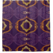 Navy Blue en of Violet met Gold Mandalas Douchegordijn (Voorkant)