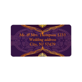 Navy Blue en of Violet met Gold Mandalas Etiket