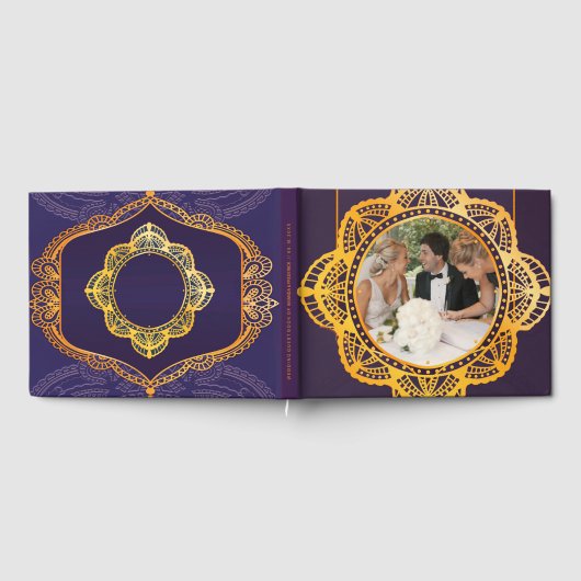 Navy Blue en of Violet met Gold Mandalas Gastenboek (Volledig)