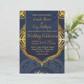 Navy Blue en of Violet met Gold Mandalas Kaart (Staand voorkant)