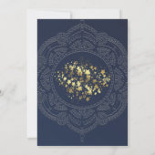 Navy Blue en of Violet met Gold Mandalas Kaart (Achterkant)
