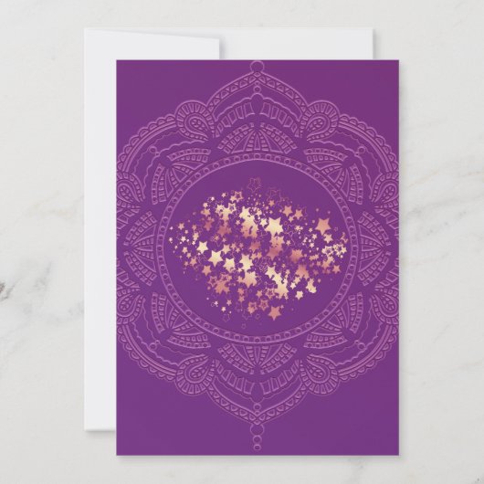 Navy Blue en of Violet met Gold Mandalas Kaart (Achterkant)
