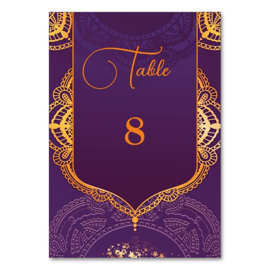 Navy Blue en of Violet met Gold Mandalas Kaart (Voorkant)