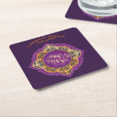 Navy Blue en of Violet met Gold Mandalas Kartonnen Onderzetters (Schuin)