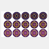 Navy Blue en of Violet met Gold Mandalas Labels (Vel)