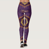 Navy Blue en of Violet met Gold Mandalas Leggings (Achterkant)