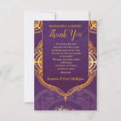 Navy Blue en of Violet met Gold Mandalas RSVP Kaartje (Voorkant)
