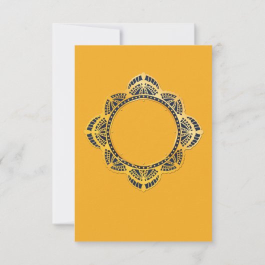 Navy Blue en of Violet met Gold Mandalas RSVP Kaartje (Achterkant)